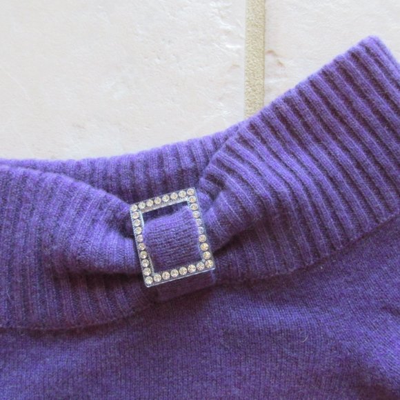 MARGARET O'LEARY WOMENS SIZE L SWEATER PURPLE CASHMERE RETR0 1950'S USA MADE - Picture 4 of 10